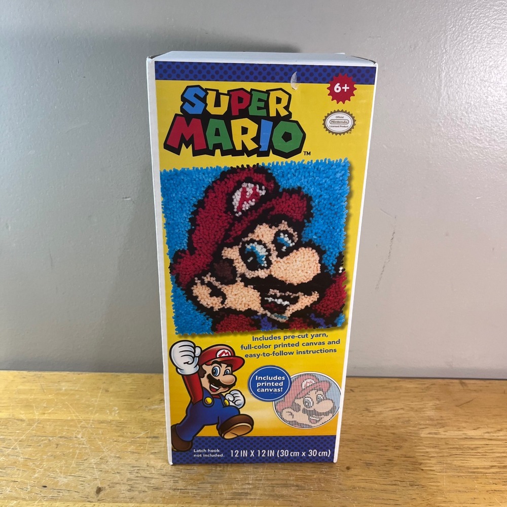Super Mario Latch Hook‎ Kit Dimensions 72-75279 Nintendo DIY Craft 12x12 New